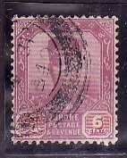 Malaya-Johore-Sc#108- id6-used 6c vio & red brn-Sultan Ibrahim-1921-40-