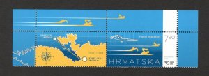 CROATIA-MNH**-PAIR (STAMP+LABEL)-CROATIAN SPORTS-FAROS MARATHON-2013.