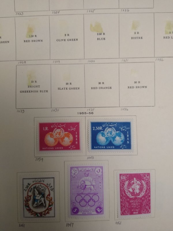 collection on pages Iran 1953-58 QJ: CV $190