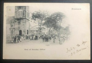 1901 Axim Gold Coast RPPC Postcard cover To England End Of Sunday Office