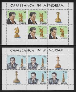Cuba 2560-2563 Chess Champions set Mini-sheets MNH