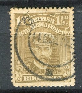 RHODESIA; 1913-22 early GV Admiral issue used Shade of 1.5d. Postmark
