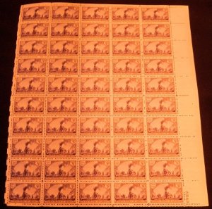 MALACK 922 3c Railroad Issue, , Full Sheet, F/VF OG ..MORE.. sheet922