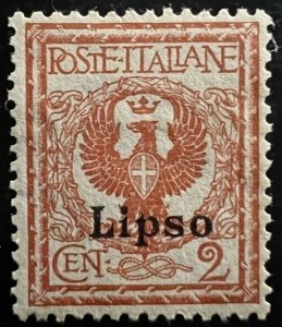 Italian Officies Agean Isl. Lipso Scott# 1 Unused VF H Cat $7.95+