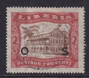 Liberia  #O142  cancelled  1923  overprint 2c Monrovia Hall