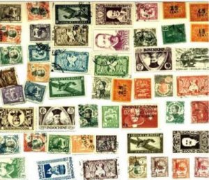 Indo-China Stamp Collection - 50 Different Stamps 