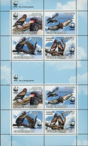 Birds Stamp WWF Terathopius Ecaudatus Bateleur Eagle S/S MNH #5229-5232