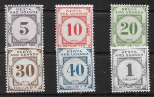 KENYA, UGANDA & TANGANYIKA SGD1/6 1928-33 POSTAGE DUE SET MTD MINT