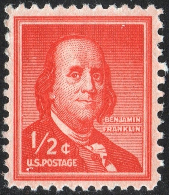SC#1030 1/2¢ Benjamin Franklin Single (1955) MNH