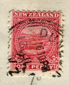 NEW ZEALAND; 1890s classic QV Pictorial issue fine used 1d. value