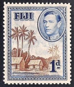 Fiji #118  1p Fijian Village Stamp mint OG NH EGRADED VF 84