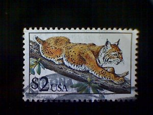 United States, Scott #2482, used(o), 1990, Bobcat, $2.00, multicolored