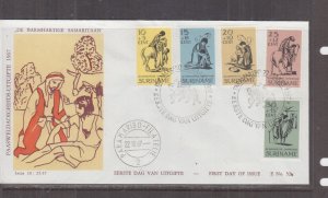 SURINAME, 1967 EASTER CHARITY set of 5, unaddressed First Day cover. 