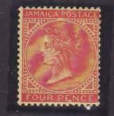 Jamaica-Sc#50- id7-unused og NH 4p Arms of Jamaica-1905-11-any rainbow affect in