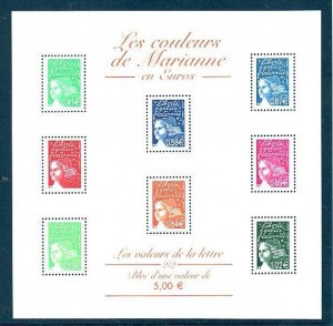 FRANCE Sc 2862a NH MINISHEET OF 2002 - MARIANNE - (CT5)