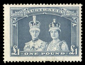 Australia #179 Cat$70, 1938 £1 blue gray, hinged