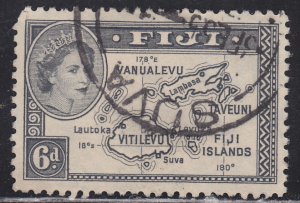 Fiji 154 Map of the Islands 1954