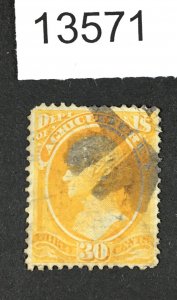 MOMEN: US STAMPS # O9 USED $280 LOT #13571