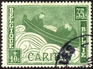 1927, Belgium 35+10c, Used, Sc B65