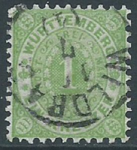 Wurttemberg, Sc #54, 1kr Used