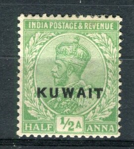 KUWAIT; 1920s early GV Optd. issue fine Mint hinged 1/2a. value