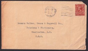 GB - 1912 - Scott #162 - used on cover to USA - MANCHESTER pmk