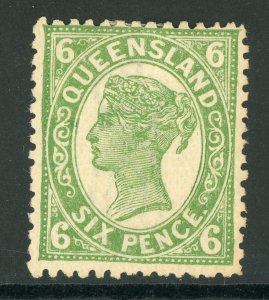 Queensland  1917 6p Yellow Green SG 296 Mint D431 ⭐⭐⭐⭐⭐⭐