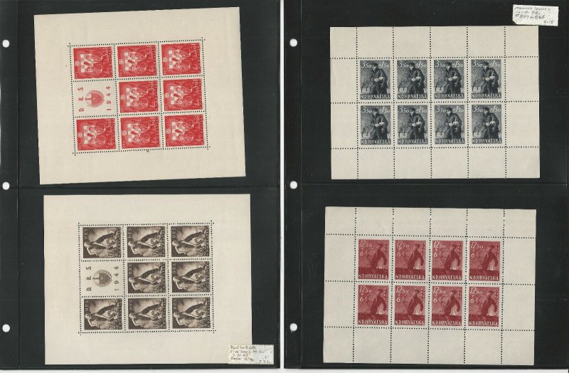 Croatia Stamp Collection on 20 Pages, Mint Sheets, 1941-1944 WWII, JFZ