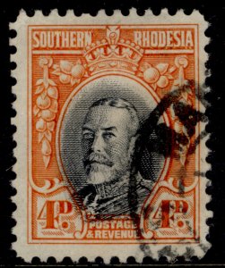 SOUTHERN RHODESIA GV SG19, 4d black & vermilion, FINE USED.