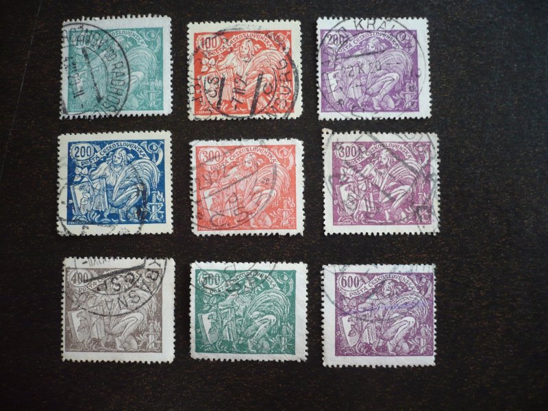 Stamps - Czechoslovakia - Scott# 76-81, 92-94 - Used Set of 9 Stamps