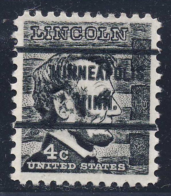 Minneapolis MN, 1282-71 Bureau Precancel, 4¢ Lincoln