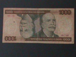 ​BRAZIL-1981-CENTRAL BANK-$1000 CURZEIROS CIR-VERY FINE-HARD TO FIND