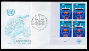 UN Geneva 45 Law of the Sea Plate Block Artmaster U/A FDC