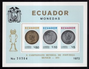 Ecuador 1974 Football Soccer World Cup Imperf Souvenir Sheet MNH #C532a