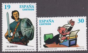 Spain # 2854-2855, Spanish Cartoon Characters , NH, 1/2 Cat.