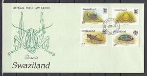 Swaziland, Scott cat. 531-534. Various Insects issue on a First day cover