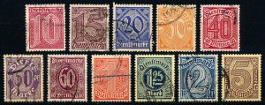 Germany #O2, O4-O13 Short Set of 11 Used