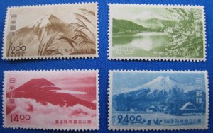 STAMPS OF JAPAN - NATIONAL PARKS - SCOTT #460-463  MLH  -  1949 COMPLETE (J10)