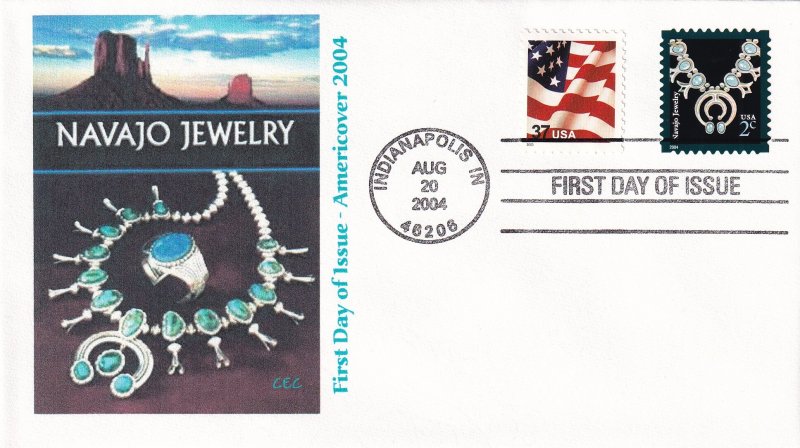 2004, Navajo Jewelry, CEC, FDC (E11798)