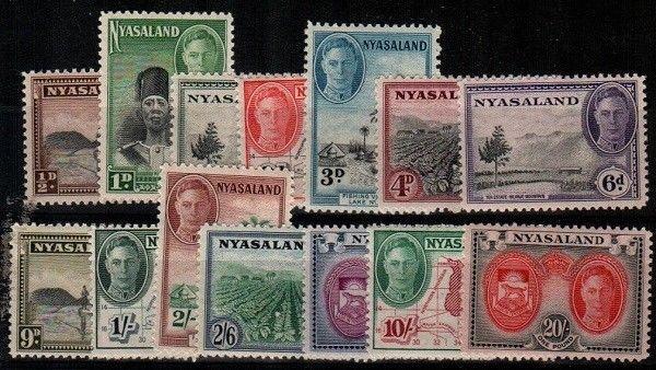 Nyasaland Scott 68-81 Mint hinged (Catalog Value $88.80)