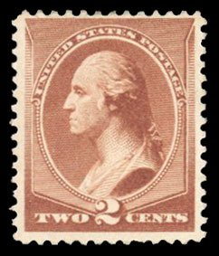 United States, 1870-1888 #210 Cat$45, 1883 2c red brown, hinged