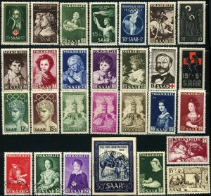 SAAR French Protectorate Semi Postal Stamp Collection Germany 1951-1956 Europe