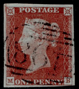 GB QV SG8, 1d red-brown PLATE 49, USED. Cat £45. MB