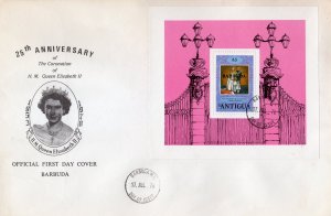 Barbuda 1978 25th.Ann.Coronation Q.E. SG MS #420  F.D.C.