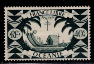 French Polynesia Scott 140 MH* Double Canoe  stamp