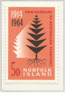 1964 English Colony British Colony NORFOLK ISLAND 5d MH* A28P28F28603-