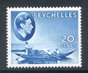 Seychelles 20c Blue SG140 Mounted Mint