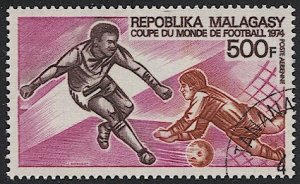 MALAGASY REPUBLIC 1973 Sc C120  500F Airmail Soccer / Football Used VF