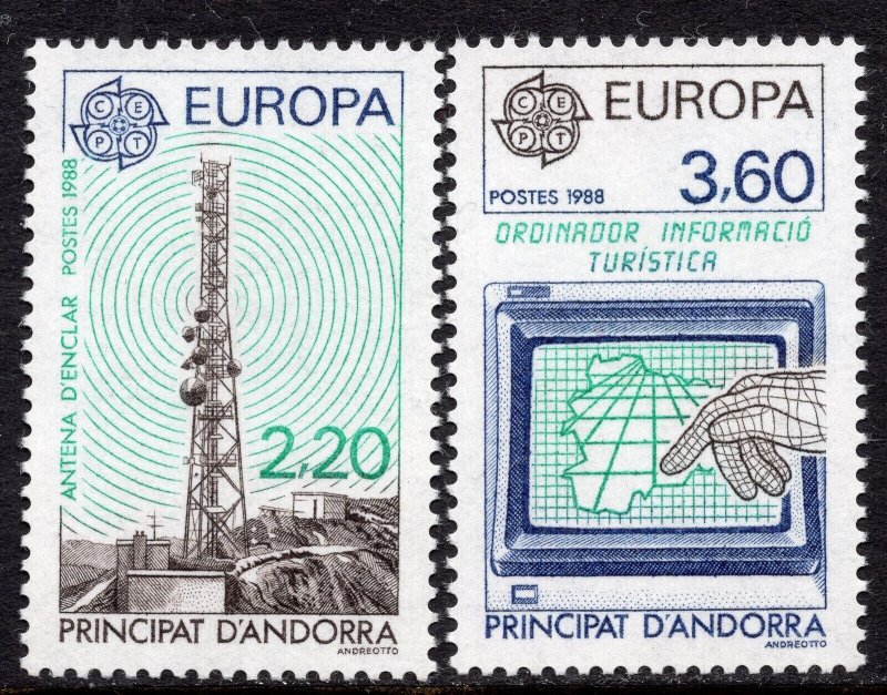 EUROPA CEPT 1988 - Andorra France - Transportation and Communications - MNH Set