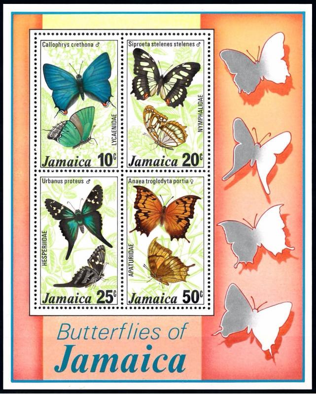 [71226] Jamaica 1978 Insects Butterflies Souvenir Sheet MNH